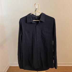 REI Black Button Down LS Short - Medium